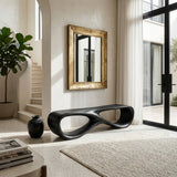 Minimalist Sculptural Wooden Bench For Entryway Decor