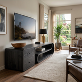 Wooden TV Console With Drawers For Living Room Setup