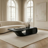 Modern Sculptural Coffee Table With Curved Design For Home Office