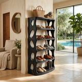 Rustic Vertical Shoe Rack For Cabin Entryway Storage Section