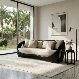 Sculptural Wooden Frame Sofa For Modern Living Room