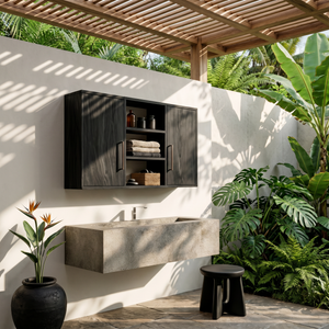 Contemporary Wave Front Bathroom Cabinet Luxury Bathroom