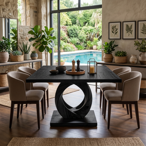 Tropical Square Dining Set For Poolside Kitchen