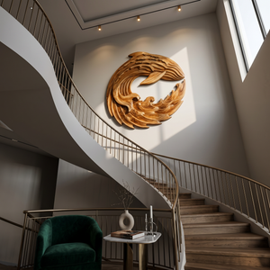 Contemporary Ocean Wave Wood Wall Art For Luxury Living Room Decor