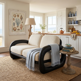 Mediterranean Inspired Wooden Sofa Coastal Living Room