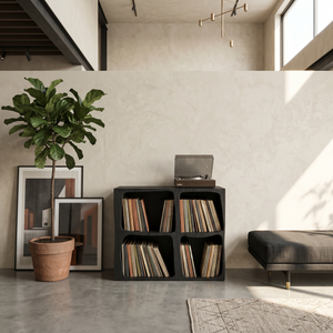Mid Century Live Edge Record Stand Modern Living Room