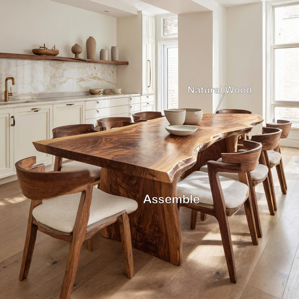 Organic Handcrafted Wooden Dining Table For Dining Room