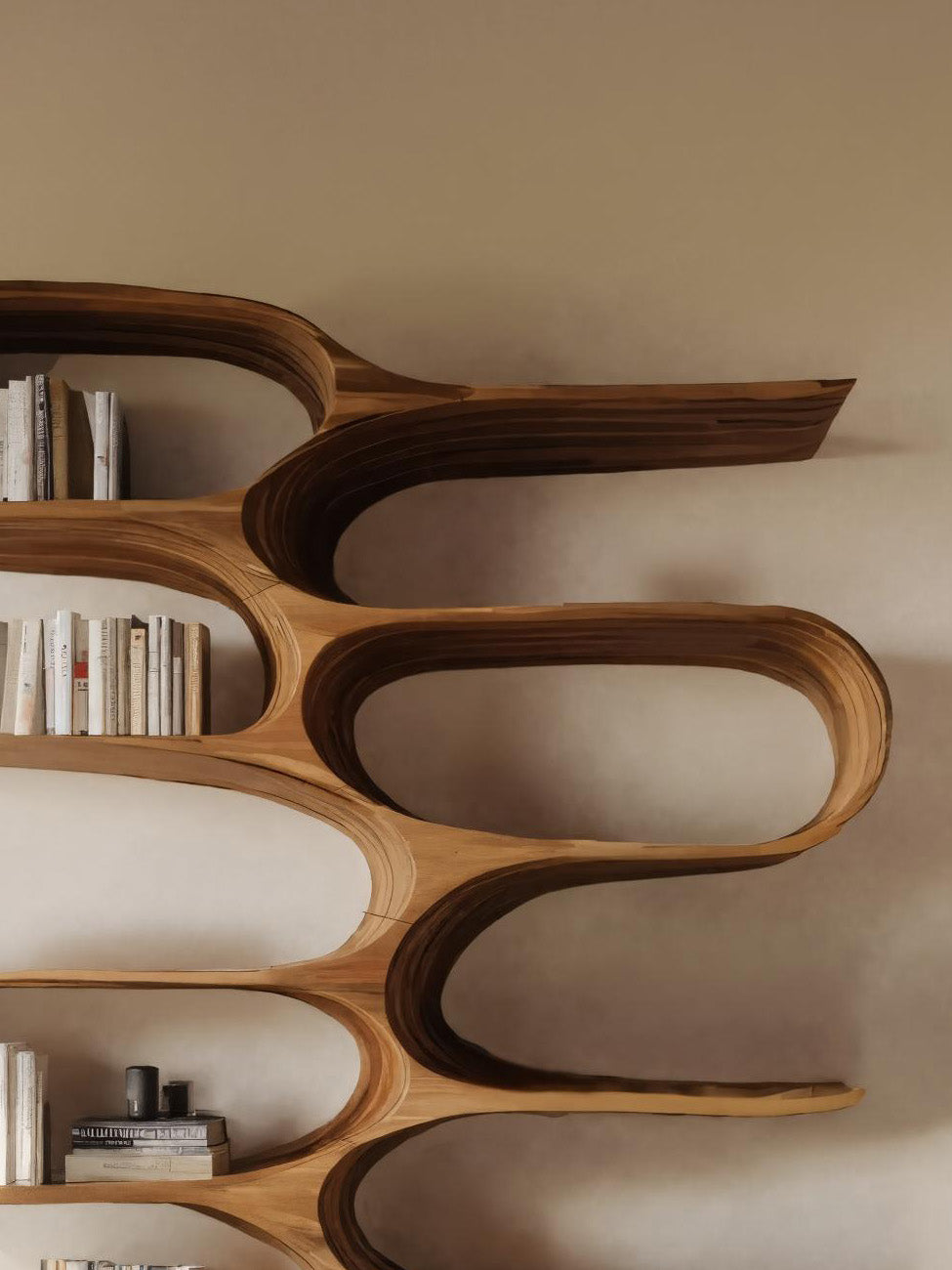 Organic Living Room Bookshelf For Home Decor