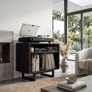 Modern Natural Wood Record Player Cabinet For Living Room Decor