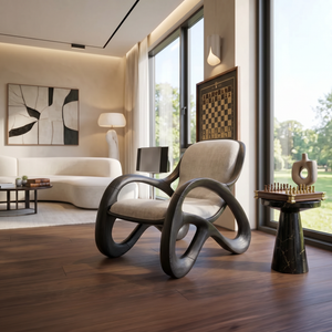 Premium Walnut Armchair for Open-Concept Modern Living Spaces
