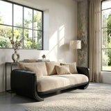 Organic Modern Curved Wood Sofa For Living Room