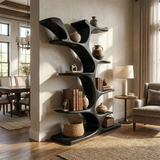 Mid Century Sculptural Bookcase Storage Organizer For Bedroom Space