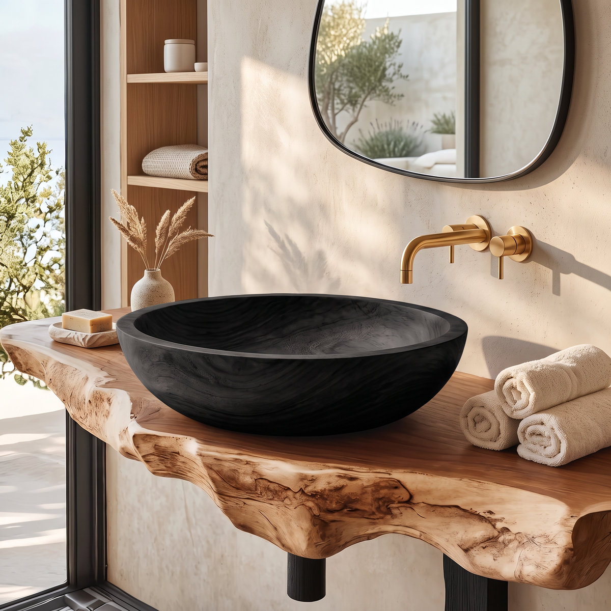 Rustic Wood Wash Basin For Cozy Bathroom Vanity Decor