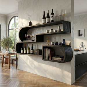 Industrial Wall Wine Rack For Living Lounge Beverage Placement