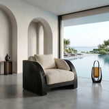 Minimalist Curved Frame Armchair For Contemporary Home
