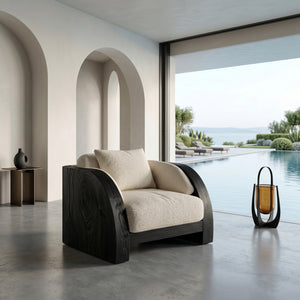 Minimalist Curved Frame Armchair For Contemporary Home