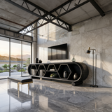 Modern Rounded TV Stand For Family Gathering Space