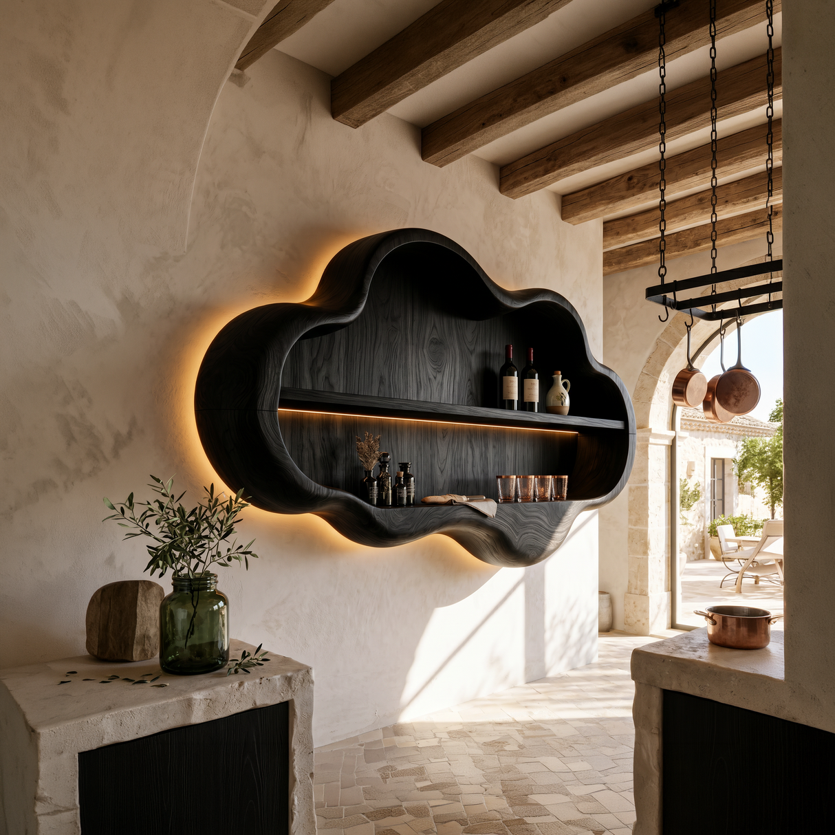 Mid Century Display Wine Rack For Home Bar