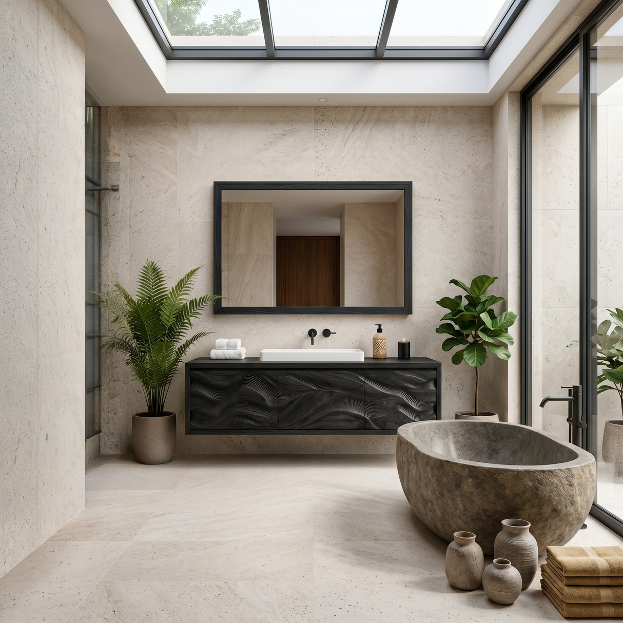 Minimalist Wooden Floating Bathroom Vanity For Primary Bathroom