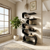 Organic Wooden Display Shelf For Coastal Living