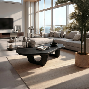 Mid Century Live Edge Coffee Table Solid Wood Furniture Decor