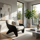 Modern Natural Wood Chair For Bedroom Reading Corner