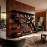 Farmhouse Sculptural Bookcase Storage Organizer For Bedroom Space