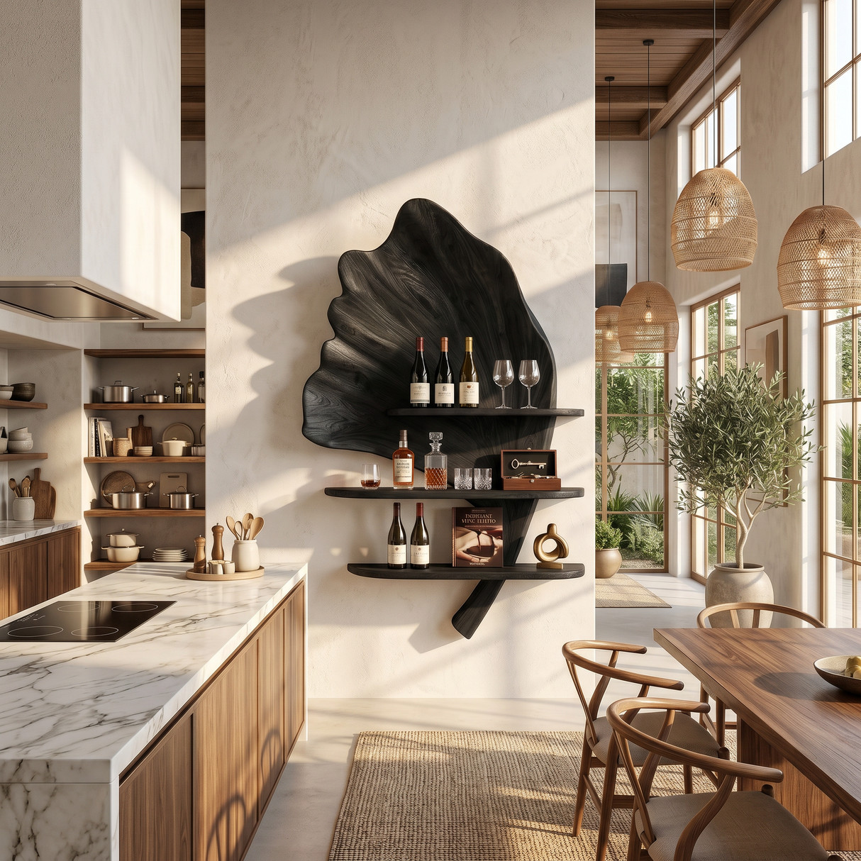 Boho Wall Wine Stand For Apartment Wine Accent Feature