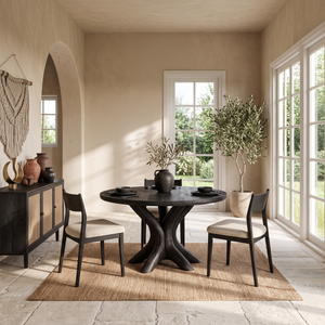 Organic Round Dining Table Sculptural Tree Root Pedestal For Dining Room