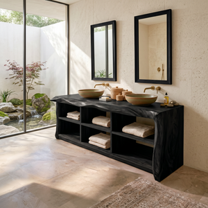 Organic Monkeypod Vanity Unit For Resort Suite