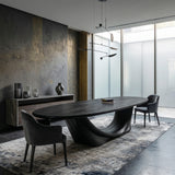 Modern Sculptural Oval Dining Table For Luxury Dining Room