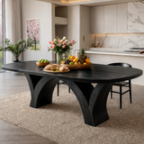 Modern Wooden Dining Table With Elegant Base For Dining Space