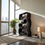 Minimalist Wooden Bookshelf Featuring Curved Side Panels