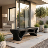 Minimalist Natural Wood Outdoor Bench For Patio Seating