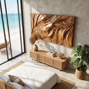 Organic Modern Wall Art With Relief Design For Living Room