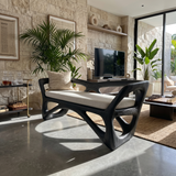 Japandi Accent Bench Wellness Retreat