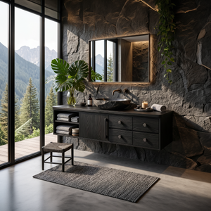 Mid Century Floating Vanity For Luxury Bathroom Interior