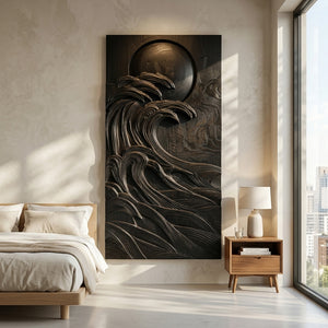 Modern Coastal Ocean Wave Wood Wall Art For Home Decor