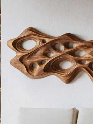 Modern Organic Sculptural Wall Art Panel For Holiday Decoration