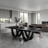 Organic Dining Table With Two Wavy Legs For Dining Room