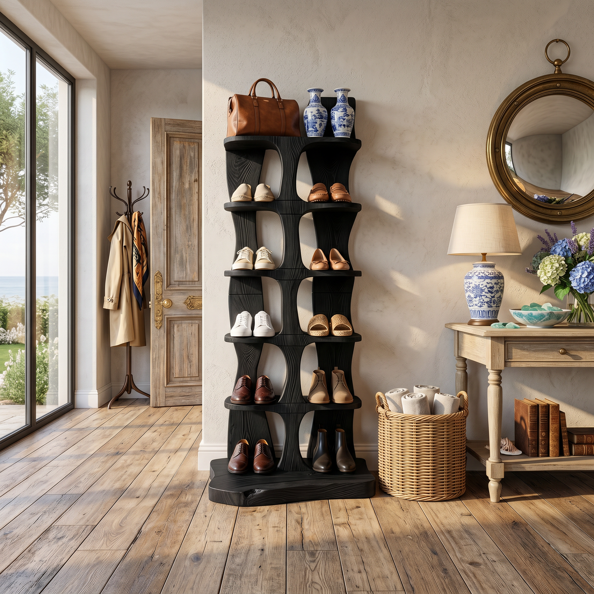 Minimalist Vertical Shoe Rack For Entryway Storage Corner Display
