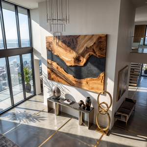 Modern Wooden Wall Art Sculpture For Bedroom Design