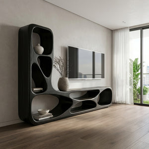 Organic Natural Wood TV Wall Unit For Living Room