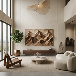 Modern Mountain Relief Wall Art For Lounge Interior