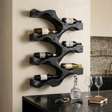Artistic Natural Wood Wine Rack For Modern Kitchen Wall Decor