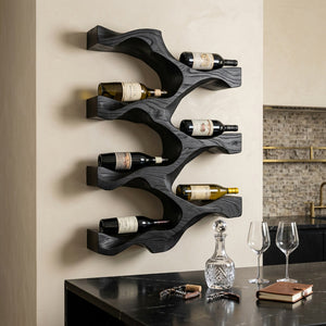 Artistic Natural Wood Wine Rack For Modern Kitchen Wall Decor