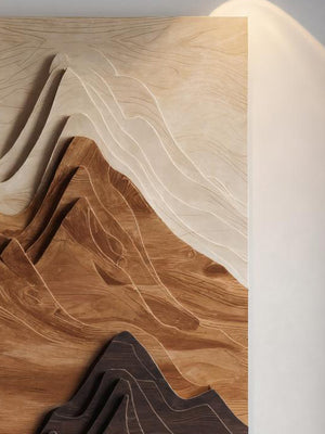 Contemporary Mountain Wall Sculpture For Entryway