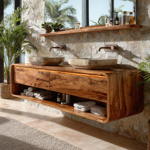 Minimalist Floating Wood Bathroom Vanity For Bathroom Areas
