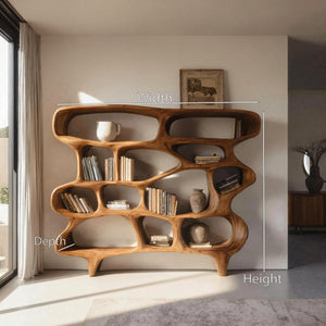 Organic Sculptural Bookshelf For Living Room Or Office Decor