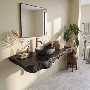 Farmhouse Bathroom Vanity In Solid Wood With Shelf